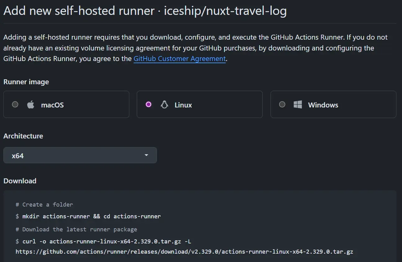 github actions runner